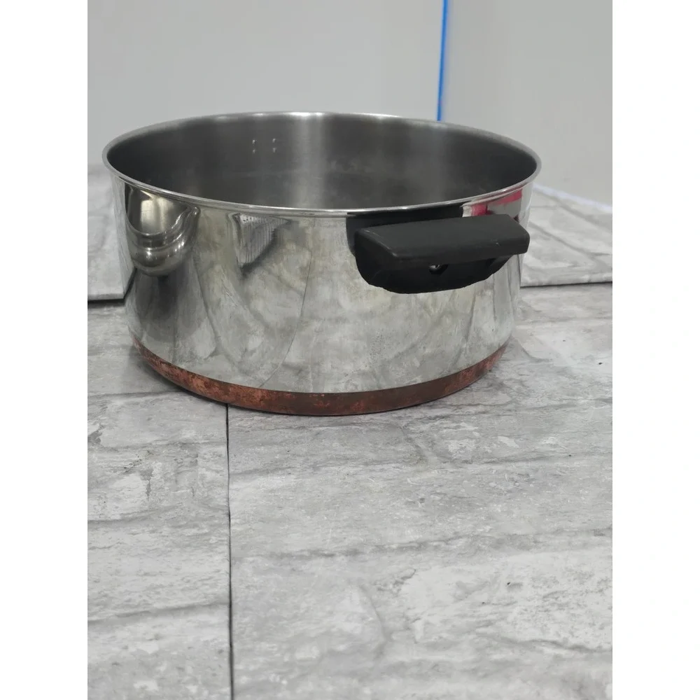 VTG 4 Piece 1960s Revere‎ Ware 1801 Copper Bottom 6QT & 4 1/2QT Stock Pot w/lids